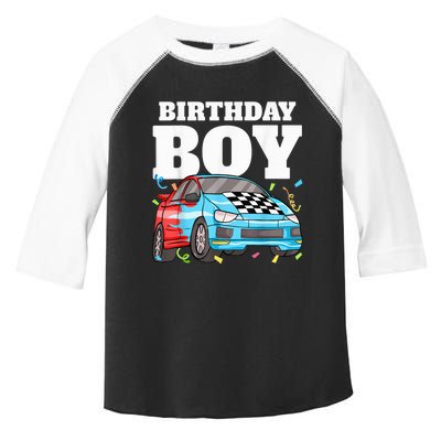 Birthday Boy Toddler Race Car Racing Car Driver Theme Toddler Fine Jersey T-Shirt