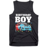 Birthday Boy Toddler Race Car Racing Car Driver Theme Tank Top