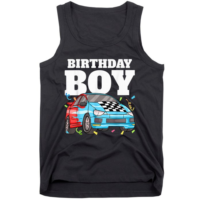 Birthday Boy Toddler Race Car Racing Car Driver Theme Tank Top