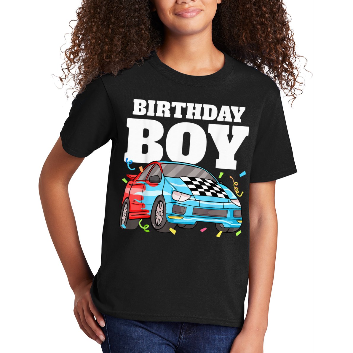 Birthday Boy Toddler Race Car Racing Car Driver Theme Kids T-Shirt