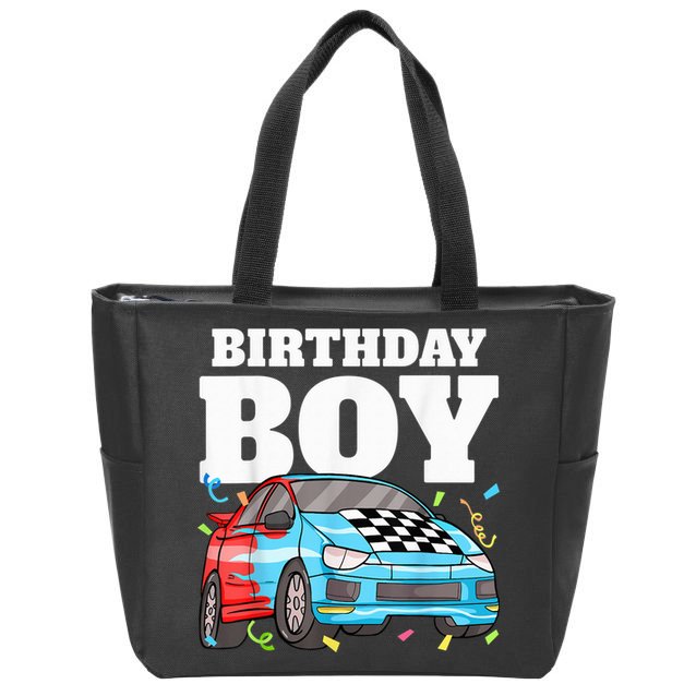 Birthday Boy Toddler Race Car Racing Car Driver Theme Zip Tote Bag