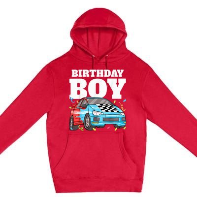 Birthday Boy Toddler Race Car Racing Car Driver Theme Premium Pullover Hoodie