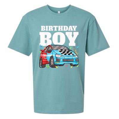 Birthday Boy Toddler Race Car Racing Car Driver Theme Sueded Cloud Jersey T-Shirt