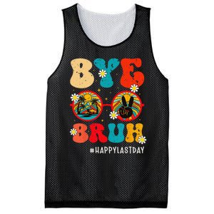 Bye Bruh Teacher Happy Last Day of School Hello Summer Funny Mesh Reversible Basketball Jersey Tank