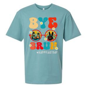 Bye Bruh Teacher Happy Last Day of School Hello Summer Funny Sueded Cloud Jersey T-Shirt