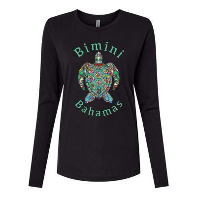 Bimini, Bahamas Tribal Turtle Gift Womens Cotton Relaxed Long Sleeve T-Shirt