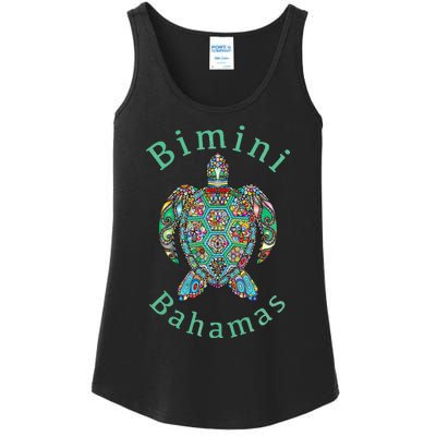 Bimini, Bahamas Tribal Turtle Gift Ladies Essential Tank