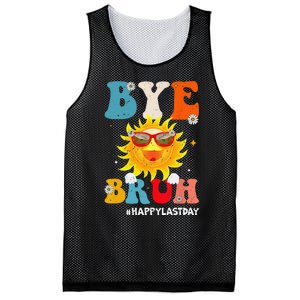 Bye Bruh Teacher Happy Last Day of School Hello Summer Funny Mesh Reversible Basketball Jersey Tank