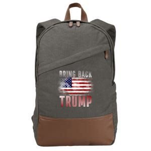 Bring Back Trump Pro Trump Anti Biden Save America 2024 Gift Cotton Canvas Backpack