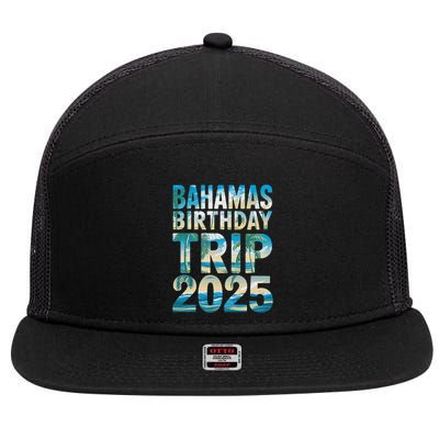 Bahamas Birthday Trip 2025 Vacation Party Crew Cruise 7 Panel Mesh Trucker Snapback Hat