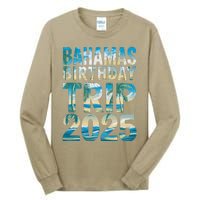 Bahamas Birthday Trip 2025 Vacation Party Crew Cruise Tall Long Sleeve T-Shirt