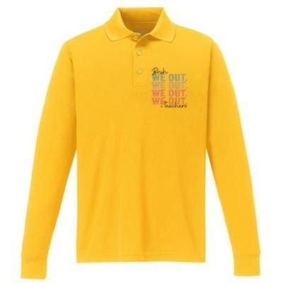 Bye Bruh Teacher Happy Last Day Of School Hello Summer Funny Performance Long Sleeve Polo