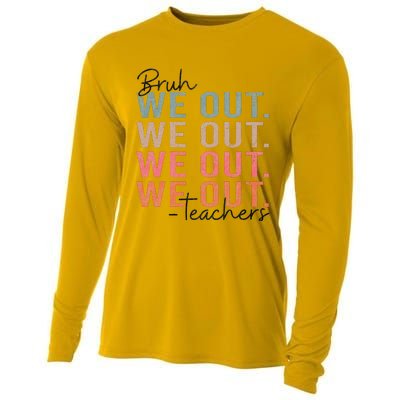 Bye Bruh Teacher Happy Last Day Of School Hello Summer Funny Cooling Performance Long Sleeve Crew