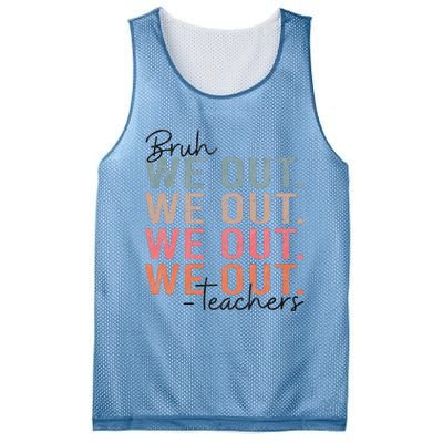 Bye Bruh Teacher Happy Last Day Of School Hello Summer Funny Mesh Reversible Basketball Jersey Tank