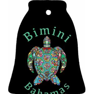 Bimini Bahamas Tribal Turtle Gift Ceramic Bell Ornament