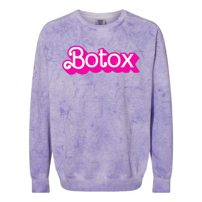 Botox Barb Trending But First Cute Fun Pink Botox Barb Colorblast Crewneck Sweatshirt