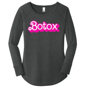 Botox Barb Trending But First Cute Fun Pink Botox Barb Women's Perfect Tri Tunic Long Sleeve Shirt