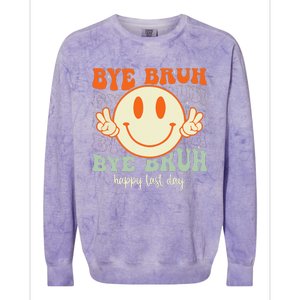 Bye Bruh Teacher Happy Last Day of School Hello Summer Colorblast Crewneck Sweatshirt