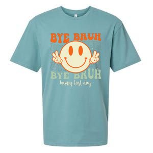 Bye Bruh Teacher Happy Last Day of School Hello Summer Sueded Cloud Jersey T-Shirt