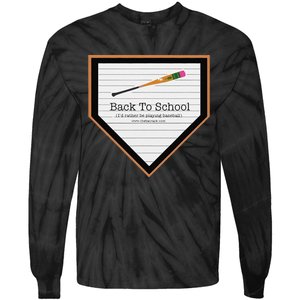 Baseball Back To School Tie-Dye Long Sleeve Shirt