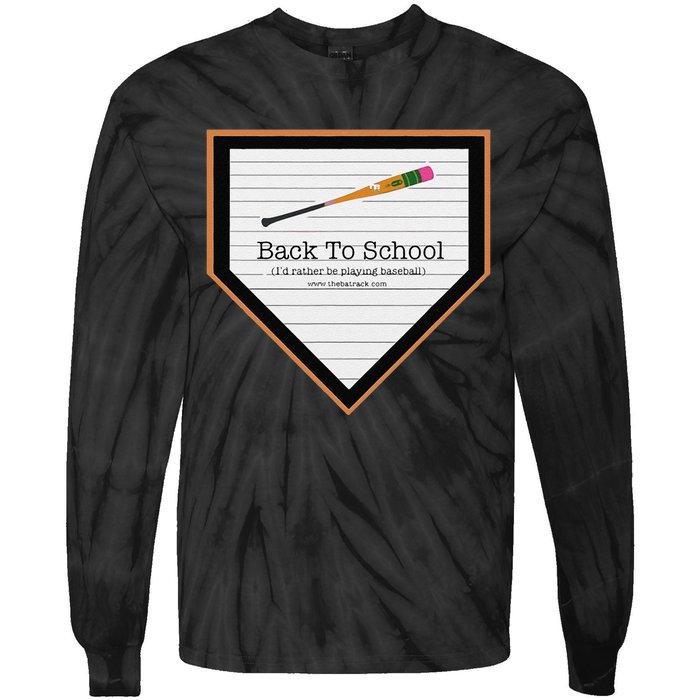 Baseball Back To School Tie-Dye Long Sleeve Shirt