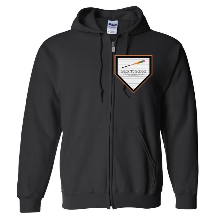 Baseball Back To School Full Zip Hoodie