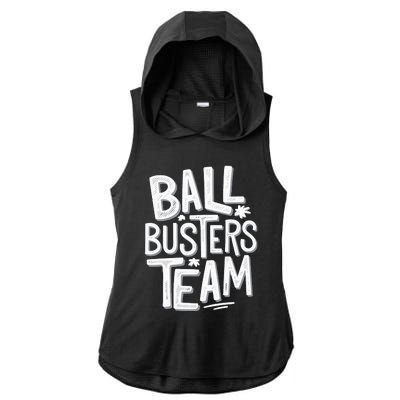 Ball Busters Team Funny Pickleball Lovers Ladies PosiCharge Tri-Blend Wicking Draft Hoodie Tank