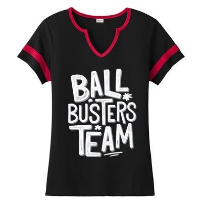 Ball Busters Team Funny Pickleball Lovers Ladies Halftime Notch Neck Tee