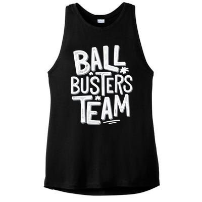 Ball Busters Team Funny Pickleball Lovers Ladies PosiCharge Tri-Blend Wicking Tank