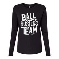 Ball Busters Team Funny Pickleball Lovers Womens Cotton Relaxed Long Sleeve T-Shirt