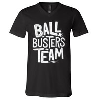 Ball Busters Team Funny Pickleball Lovers V-Neck T-Shirt