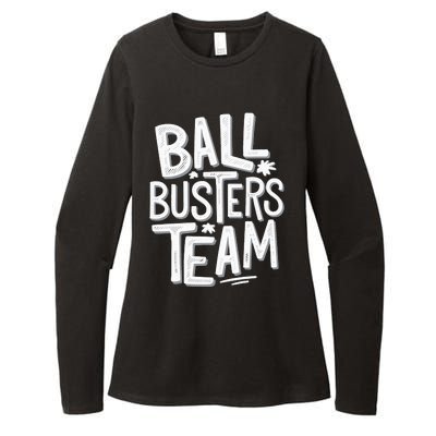 Ball Busters Team Funny Pickleball Lovers Womens CVC Long Sleeve Shirt