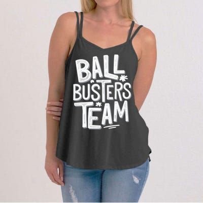 Ball Busters Team Funny Pickleball Lovers Women's Strappy Tank