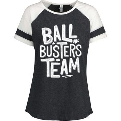 Ball Busters Team Funny Pickleball Lovers Enza Ladies Jersey Colorblock Tee