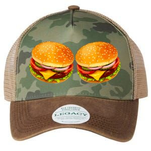 Big Boobs Two Big Hamburger Titty Boobie Legacy Tie Dye Trucker Hat