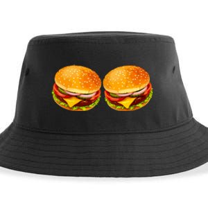 Big Boobs Two Big Hamburger Titty Boobie Sustainable Bucket Hat