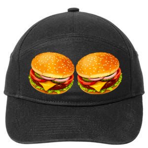 Big Boobs Two Big Hamburger Titty Boobie 7-Panel Snapback Hat