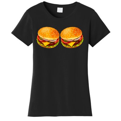 Big Boobs Two Big Hamburger Titty Boobie Women's T-Shirt