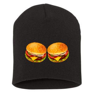 Big Boobs Two Big Hamburger Titty Boobie Short Acrylic Beanie