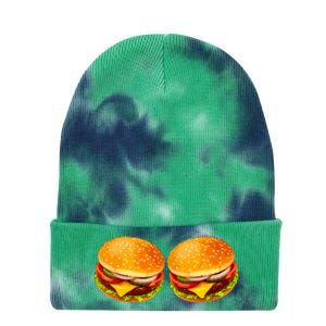 Big Boobs Two Big Hamburger Titty Boobie Tie Dye 12in Knit Beanie