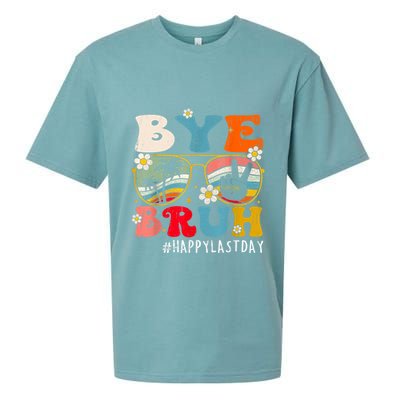 Bye Bruh Teacher Happy Last Day Of School Hello Summer Funny Sueded Cloud Jersey T-Shirt