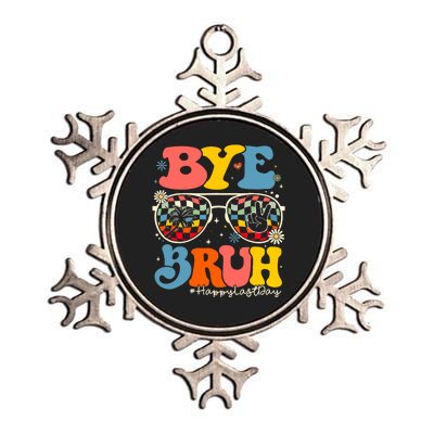 Bye Bruh Teacher Happy Last Day Of School Hello Summer Funny Metallic Star Ornament