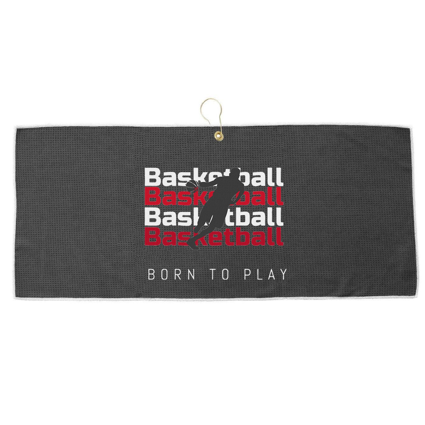 Basketball Born To Play Large Microfiber Waffle Golf Towel