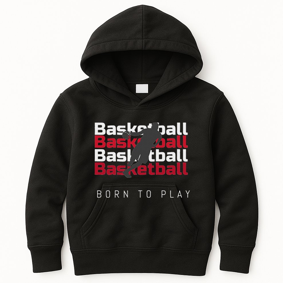 Basketball Born To Play Kids Hoodie
