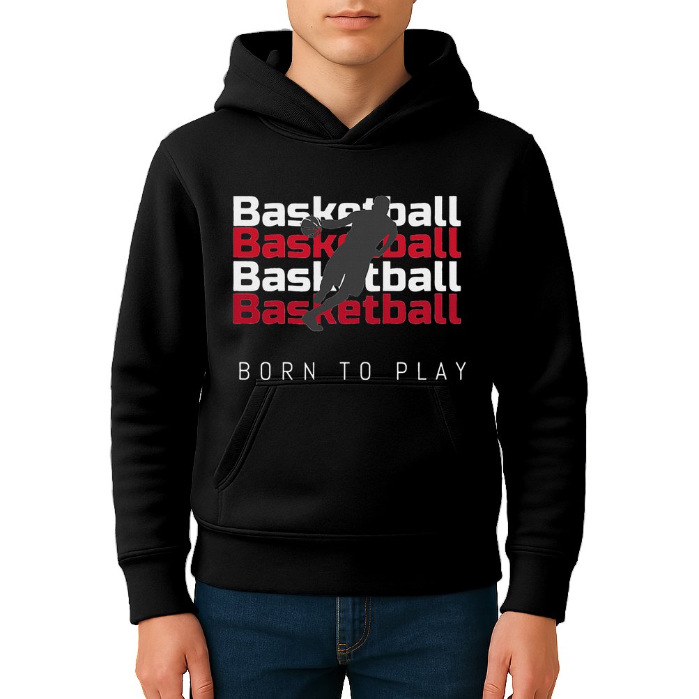 Basketball Born To Play Kids Hoodie