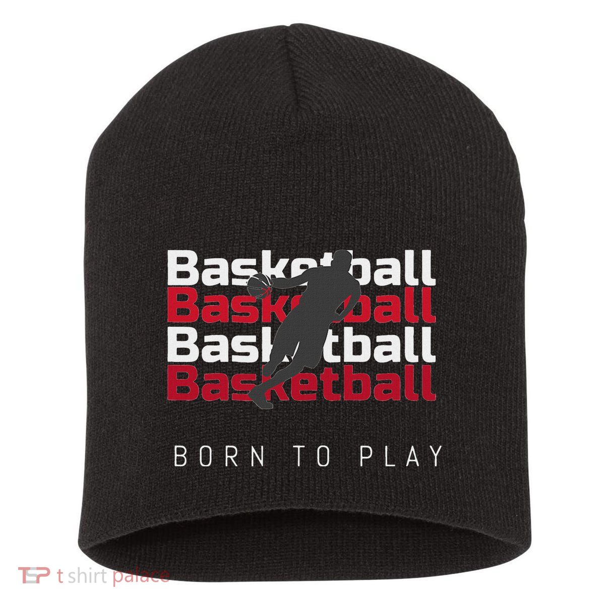 Basketball Born To Play Short Acrylic Beanie