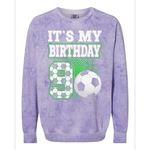 Birthday Boy Tees 9 Soccer Its My 9th Birthday Soccer Colorblast Crewneck Sweatshirt