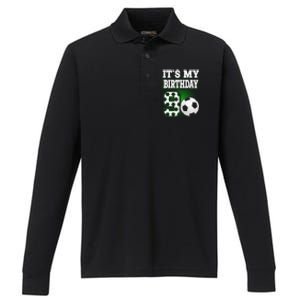 Birthday Boy Tees 9 Soccer Its My 9th Birthday Soccer Performance Long Sleeve Polo