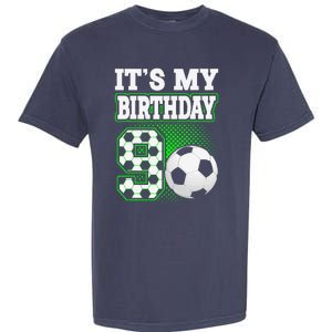 Birthday Boy Tees 9 Soccer Its My 9th Birthday Soccer Garment-Dyed Heavyweight T-Shirt