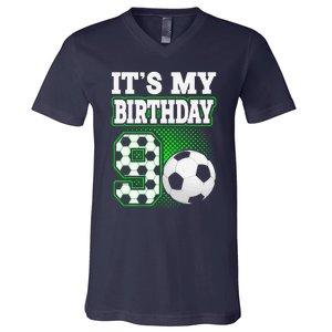 Birthday Boy Tees 9 Soccer Its My 9th Birthday Soccer V-Neck T-Shirt